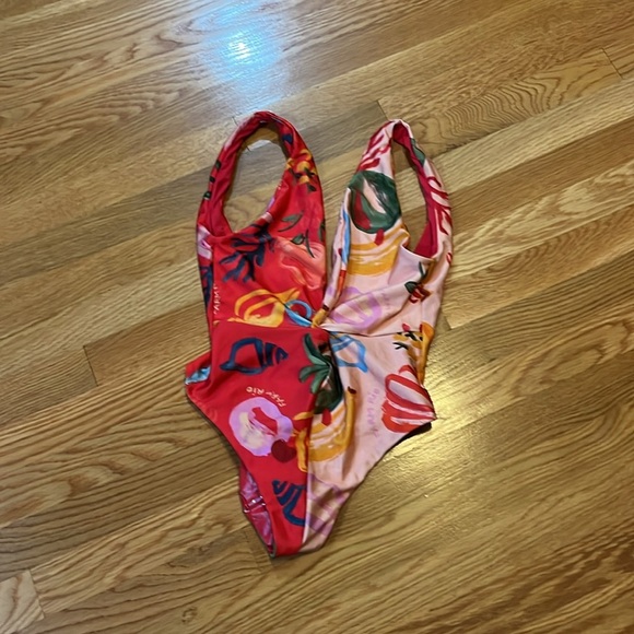 Anthropologie x Farm Rio Mixed Fruits Ocean One-Piece Swim Suit Size M NWT - Picture 5 of 15